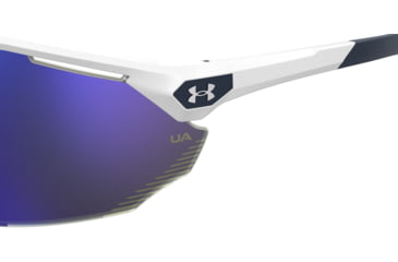 Image of Under Armour Force 2 Sunglasses with Matte White/Grey Frame and Blue Mirror Lens, Medium, UA0011S WWK-W1