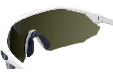 Image of Under Armour Force 2 Sunglasses with Matte White/Grey Frame and Blue Mirror Lens, Medium, UA0011S WWK-W1