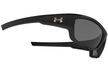Image of Under Armour Force Storm Sunglasses, Satin Black/Black Frame, Gray Polarized Lens U8630086-010108