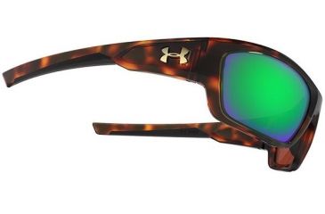 Image of Under Armour Force Storm Sunglasses, Shiny Tortoise/Black Frame,Copper/Green Lens U8630086-960126