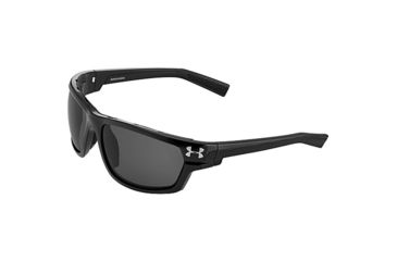 Image of Under Armour Hook'D Storm Sunglasses Satin Black Frame, Gray Polarized Lens UAG8630078010908