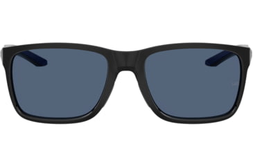 Image of Under Armour Hustle Sunglasses with Shiny Black/Grey Frame and Blue Flash Lens, Medium, UA0005S 807-KU