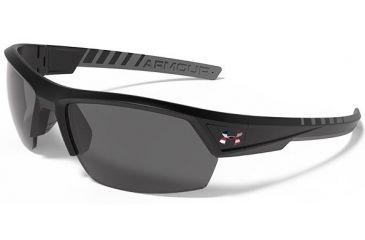 Image of Under Armour Igniter 2.0 Freedom Sunglasses, Satin Black/Gray Frame, Gray Lens U8613051-010900