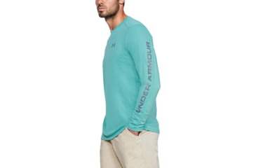 Image of Under Armour Iso-Chill Shore Break Long Sleeve Shirt - Mens, Radial Turquoise, Small, 1351139482SM