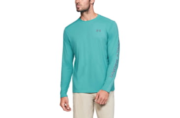 Image of Under Armour Iso-Chill Shore Break Long Sleeve Shirt - Mens, Radial Turquoise, Small, 1351139482SM