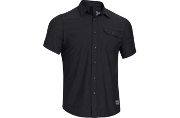 Image of Under Armour Marcom Short Sleeve Woven Top - Men's-Black-Small