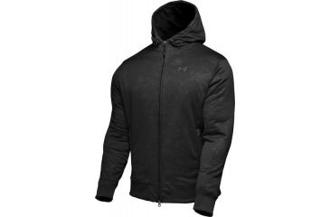 Image of Under Armour Men's ColdGear Embossed Full Zip Hoody - Black Color 1006272-001
