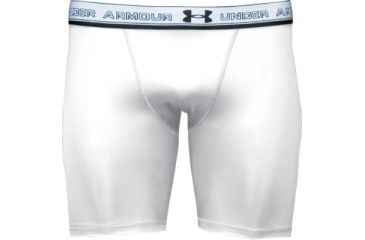Image of UnderArmour Men's HeatGear Compression Short - White Color 1201164-100