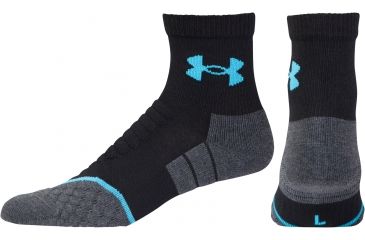 Image of Under Armour Mens All Season Mid Crew Socks, Black, 9-11 Medium, U045-BLK-MD