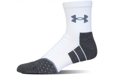 Image of Under Armour Mens All Season Mid Crew Socks, White, 9-11 Medium, U045-WHT-MD