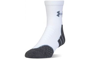 Image of Under Armour Mens All Season Mid Crew Socks, White, 9-11 Medium, U045-WHT-MD