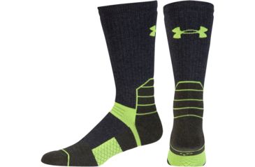 Image of Under Armour Mens Armour Scent Boot Socks, Asphalt Heather, 9-11 Medium, U728-APH-MD
