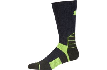 Image of Under Armour Mens Armour Scent Boot Socks, Asphalt Heather, 9-11 Medium, U728-APH-MD