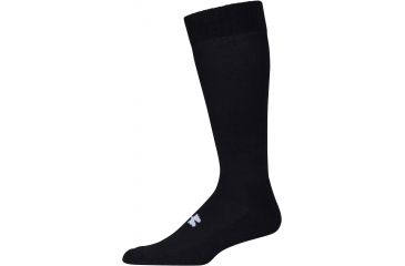 Image of Under Armour Mens HG Boot OTC Socks, Black/White, 10-13 Large, U733-BLK/WHT-LG