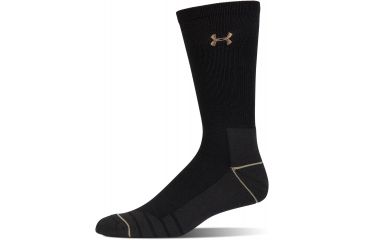 Image of Under Armour Mens Hitch Charged Wool Socks, Black/Canvas, 10-13 Large, U722-BLK/CAN-LG