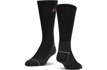 Image of Under Armour Mens Hitch Charged Wool Socks, Black/Canvas, 10-13 Large, U722-BLK/CAN-LG