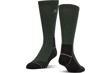Image of Under Armour Mens Hitch Charged Wool Socks, Combat Green/Canvas, 10-13 Large, U722-COM/CAN-LG