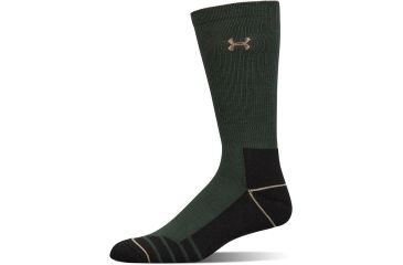 Image of Under Armour Mens Hitch Charged Wool Socks, Combat Green/Canvas, 10-13 Large, U722-COM/CAN-LG