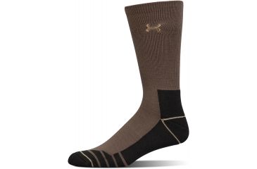 Image of Under Armour Mens Hitch Charged Wool Socks, Hearth Stone/Canvas, 10-13 Large, U722-HST/CAN-LG