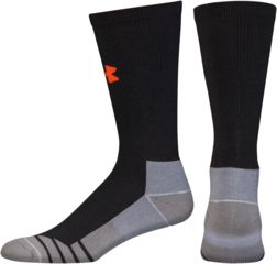 Image of Under Armour Mens Hitch Lite 3.0 Socks, Black/Volcano Orange, 9-11 Medium, U731-BLK/VOL-MD