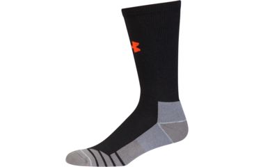 Image of Under Armour Mens Hitch Lite 3.0 Socks, Black/Volcano Orange, 9-11 Medium, U731-BLK/VOL-MD