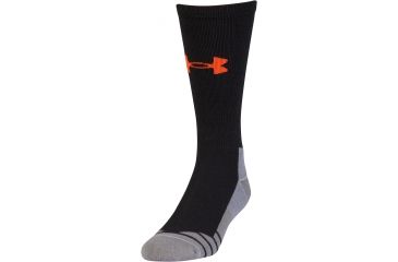 Image of Under Armour Mens Hitch Lite 3.0 Socks, Black/Volcano Orange, 9-11 Medium, U731-BLK/VOL-MD