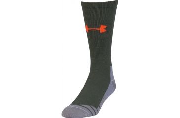 Image of Under Armour Mens Hitch Lite 3.0 Socks, Combat Green/Volcano Orange, 9-11 Medium, U731-COM/VOL-MD