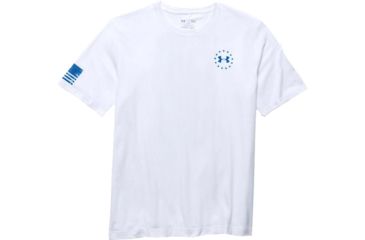 Image of Under Armour Mens WWP Freedom Flag Short Sleeve T-Shirt,White,2XL 12706701002X