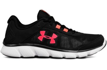 Image of Under Armour Micro G Assert 7 Road Running Shoe, Black/White/Neo Pulse, 6 US, 3020674-002-6