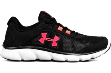 Image of Under Armour Micro G Assert 7 Road Running Shoe Black/White/Neo Pulse 6.5 US 3020674-002-6.5