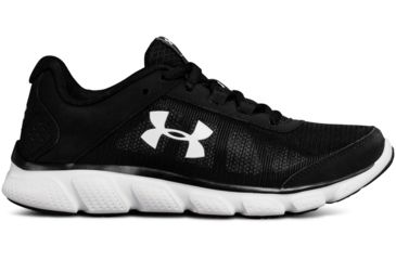 Image of Under Armour Micro G Assert 7 Road Running Shoe, Black/White/White, 10 US, 3020674-001-10