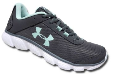 Image of Under Armour Micro G Assert 7 Road Running Shoe Graphite/White/Refresh Mint 9 US 3020674-102-9