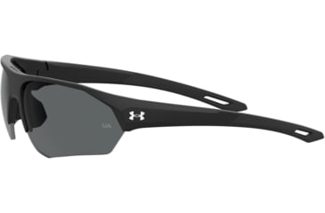 Image of Under Armour Playmaker Sunglasses with Matte Black Frame and Grey Lens, Medium, UA0001GS 003-KA