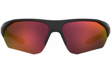 Image of Under Armour Playmaker Sunglasses with Matte Black/Grey Frame and Orange Mirror Lens, Medium, UA0001GS RC2-7F