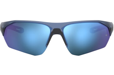 Image of Under Armour Playmaker Sunglasses with Matte Blue Frame and Baseball Tuned Blue Mirror Lens, Medium, UA0001GS PJP-W1