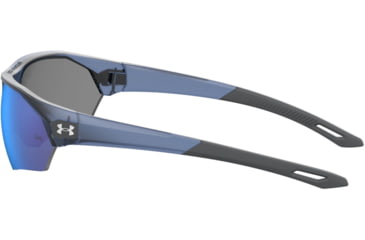 Image of Under Armour Playmaker Sunglasses with Matte Blue Frame and Baseball Tuned Blue Mirror Lens, Medium, UA0001GS PJP-W1