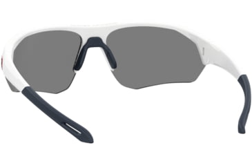 Image of Under Armour Playmaker Sunglasses with Matte White Frame and Baseball Tuned Blue Mirror Lens, Medium, UA0001GS 6HT-W1