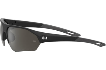 Image of Under Armour Playmaker Sunglasses with Shiny Black/Grey Frame and Silver Mirror Lens, Medium, UA0001GS 807-QI