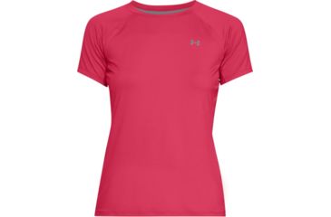 Image of Under Armour Sunblock Short Sleeve Active Top - Women's, Hollywood/OVERCAST GRAY/OVERCAST GRAY, SM, 1309722-681-SM