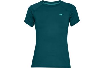 Image of Under Armour Sunblock Short Sleeve Shirt - Women's, Tourmaline Teal AFS/Deprecated-Desert Sky/Tropical, Extra Small, 1309722-716-XS
