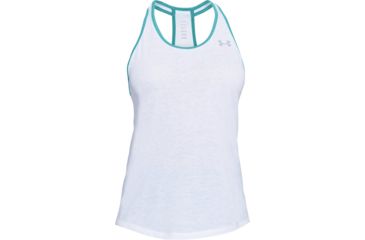 Image of Under Armour Swyft Racer Tank - Women's, White/Desert Sky/Reflective, Large, 1318420-101-LG