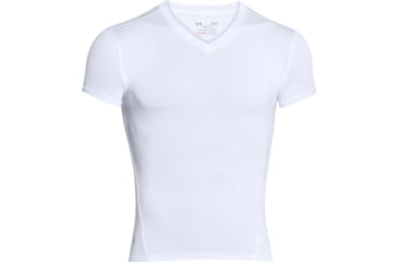 Image of Under Armour Tactical HeatGear Compression V-Neck T-Shirt - Mens, White, 3X-Large, 12160101003X