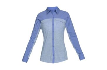 Image of Under Armour TB Fish Hunter Hybrid Long Sleeve Shirt - Women's, Talc Blue AFS/Deprecated-White, Large, 1290541-586-LG