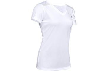 Image of Under Armour Tech Shoulder Contrast T-Shirt - Womens, Extra Small, White, 1351966100XS