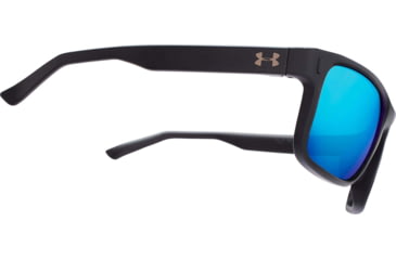 Image of Under Armour UA Assist Sunglasses, Gray with Blue Multiflec Lens, Satin Black, One Size Fits Most, UA8600101-010161