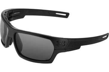 Image of Under Armour UA Battlewrap Sunglasses, Gray Lens, Satin Black, One Size Fits Most, UA8630081-010100