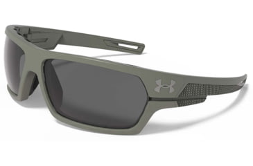 Image of Under Armour UA Battlewrap Sunglasses, Gray Lens, Satin Rough Green, One Size Fits Most, UA8630081-310100