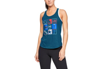Image of Under Armour UA Freedom Collage Tank Top - Women's, Large, Petrol Blue, 1327577437LG