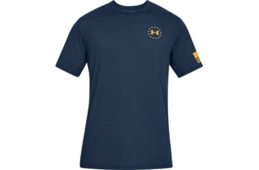 Image of Under Armour UA Freedom Flag T-Shirt - Mens, Academy/Steeltown Gold, Small, 1333350410SM