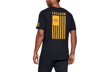 Image of Under Armour UA Freedom Flag T-Shirt - Mens, Black/Steeltown Gold, 3X-Large, 13333500033XL
